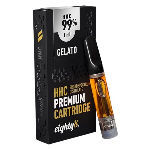 Eighty8 premium HHC Vape  Cartridge | 1ml, 99% HHC | Gelato
