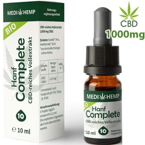 MEDIHEMP 10% COMPLETE CBD OLAJ 10ML - 1000MG TELJES SPEKTRUM