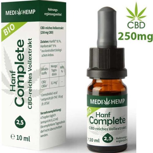 MEDIHEMP 2,5% BIO HANF COMPLETE CBD ÖL 10ML - 250MG VOLLEXTRAKT