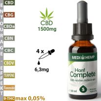 MEDIHEMP 5% COMPLETE CBD Olaj - 30ml | 1500mg CBD